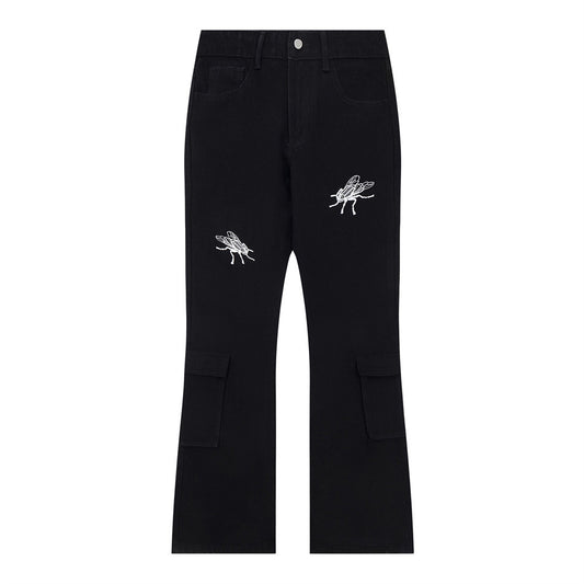 Men's Multi-pocket Denim Bell-bottom Pants