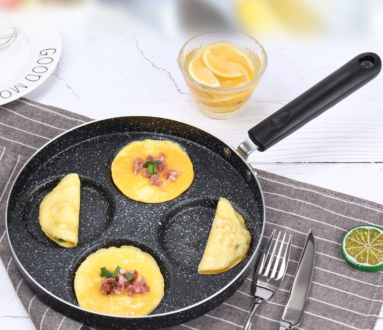 Poêle à œufs antiadhésive, 4 tasses, ustensiles de cuisine, poêle à crêpes, poêle à œufs adaptée à la cuisinière à gaz, cuisinière à Induction