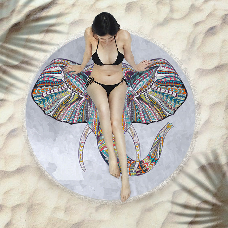 Serviette de plage à franges serviette de bain ronde serviette de plage