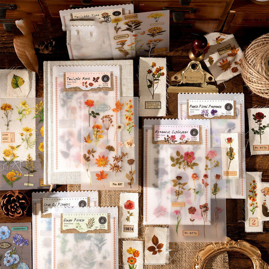 Pack de matériel d'autocollant de la série Huazhisen, étiquette forestière de style artistique