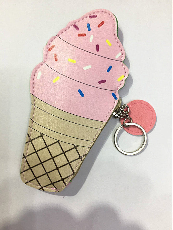 Corea bebidas creativas helado Mini monedero niños moneda llavero pequeño bolso 