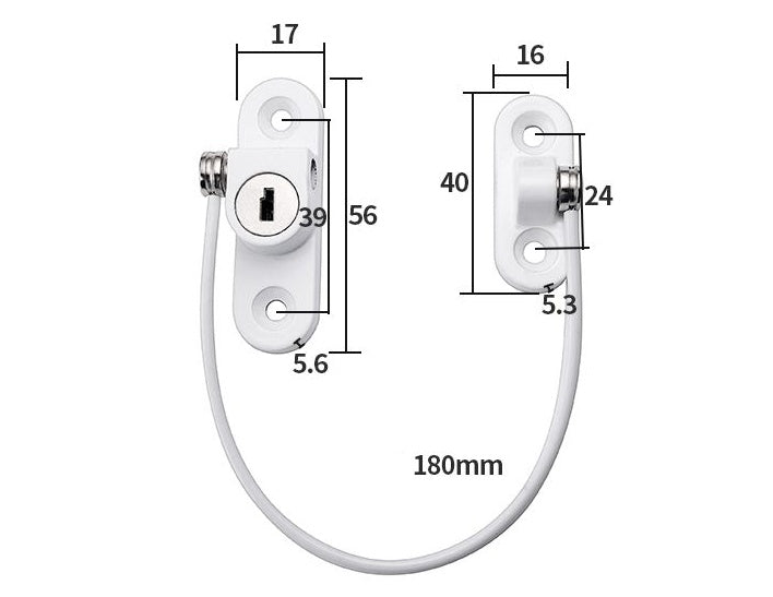 Serrure de chaîne de sécurité de fenêtre, limiteur de verrouillage de câble de fenêtre, serrure de fenêtre multifonctionnelle, garde de sécurité de porte pour la sécurité de bébé 1 pièces