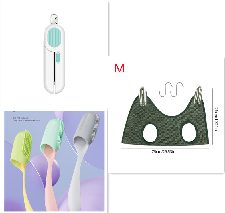 Coupe-ongles pour chiens et chats, coupe-ongles pour animaux de compagnie avec lumière LED et coupe-pattes de chat à trou circulaire pour éviter les coupes excessives