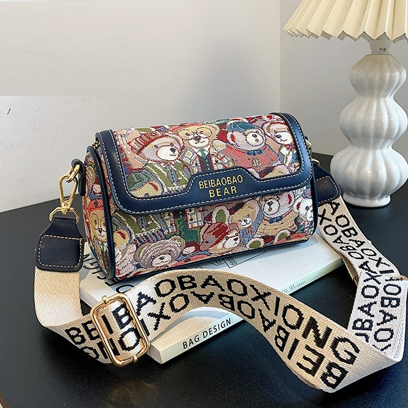Sac à bandoulière à motif de petit ours de dessin animé, Design d'intérêt particulier, sac à bandoulière à la mode
