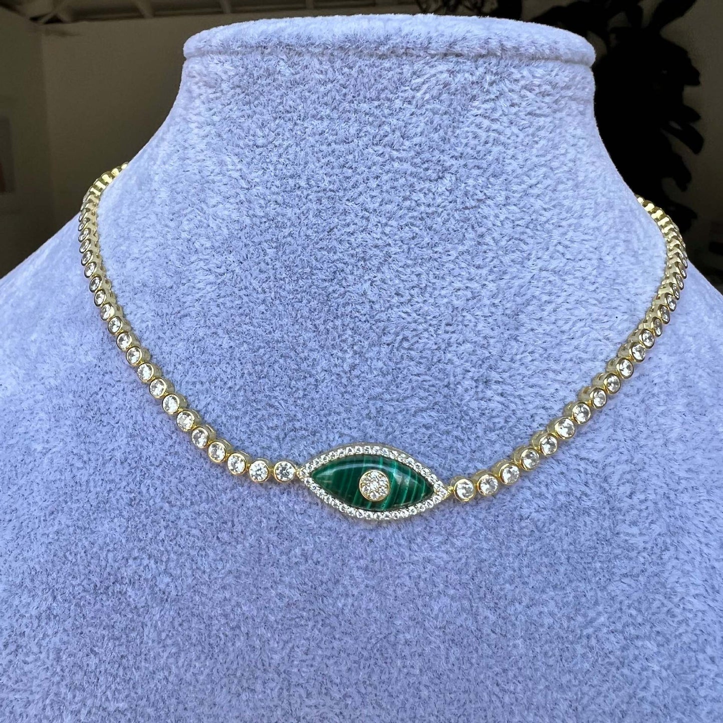 Collier œil du diable européen et américain, pendentif en Zircon, galvanoplastie en acier inoxydable 18K