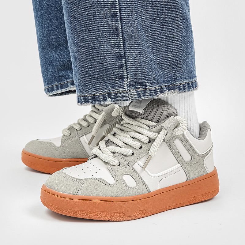 Zapatos de goma para hombre, zapatillas de deporte informales con plataforma para estudiantes, parte superior baja