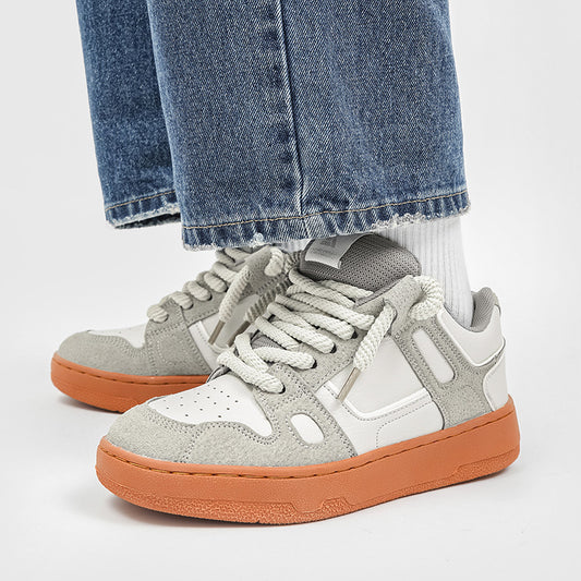 Zapatos de goma para hombre, zapatillas de deporte informales con plataforma para estudiantes, parte superior baja