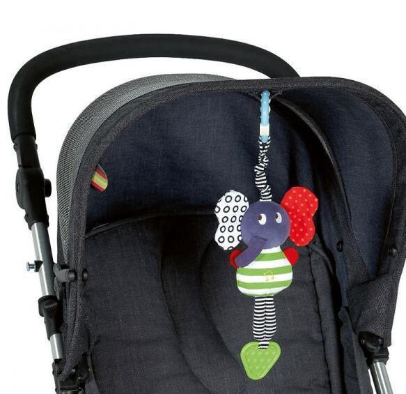 Musical elefante torno remolque colgante mordedor juguetes para bebés