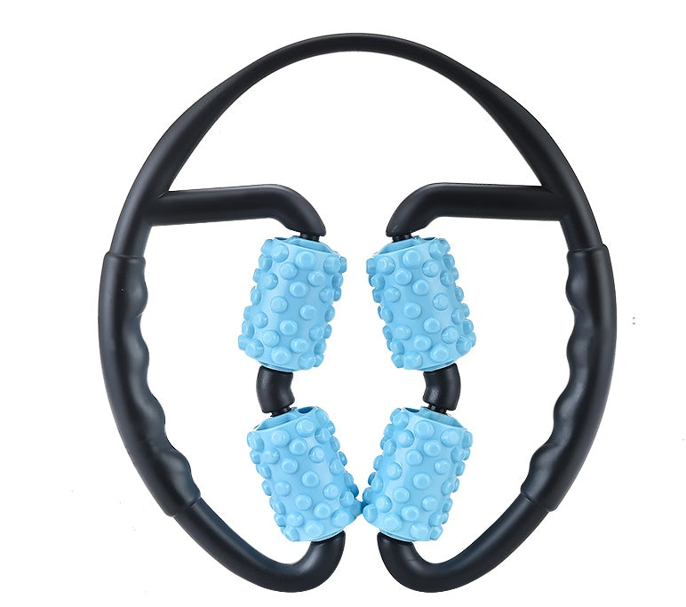 Masseur musculaire multifonctionnel, rouleau de Relaxation, anneau de serrage, Yoga, façonnage du corps, appareil de Fitness à 4 roues pour le sport