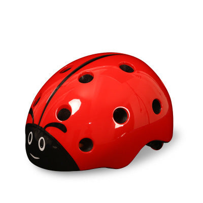 Casco de seguridad para bicicleta para niños, ajustable, encantador casco para montar en mariquita.