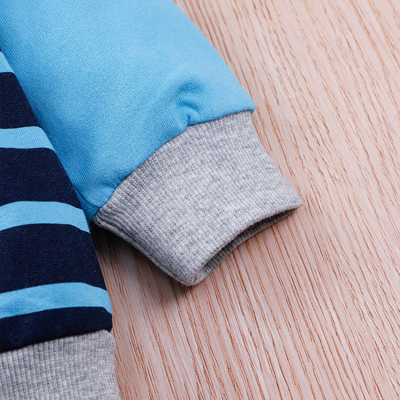 Costume d'automne pour enfants, ensemble trois pièces avec lettres imprimées et fermeture éclair, vêtements pour nouveau-nés