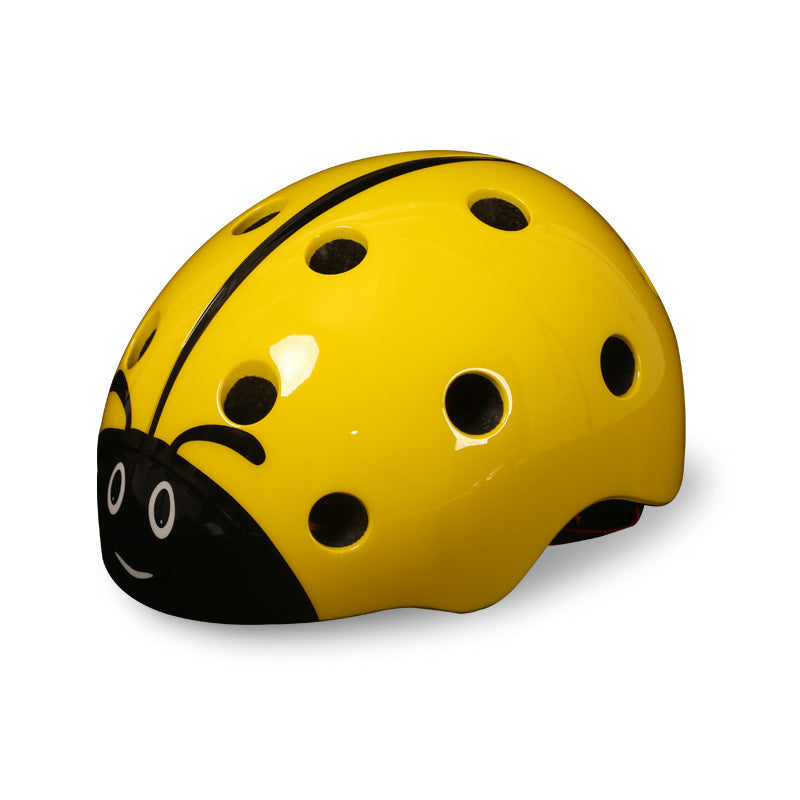 Casco de seguridad para bicicleta para niños, ajustable, encantador casco para montar en mariquita.