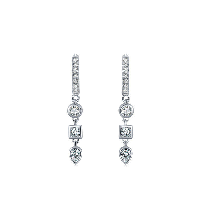 Boucles d'oreilles en Zircon à motif géométrique pour femmes