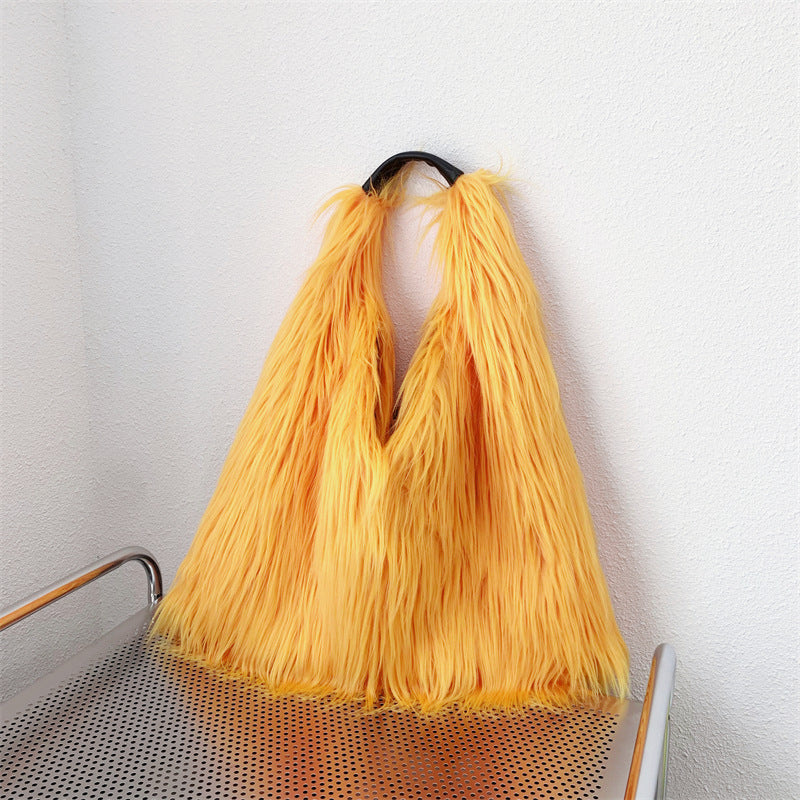Sac fourre-tout en peluche à une épaule en laine d'eau