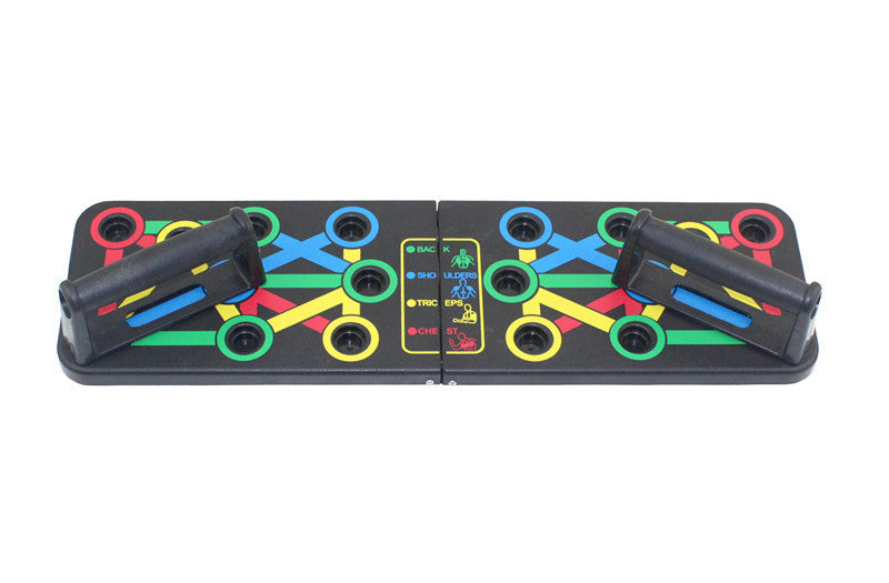 Tabla de entrenamiento de músculos abdominales y pectorales en casa para hombres y mujeres.