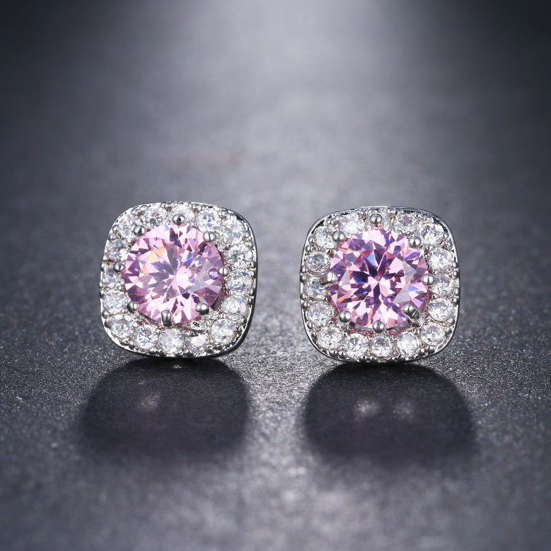 Boucles d'oreilles à tige en Zircon, simples et mignonnes à la mode pour femmes