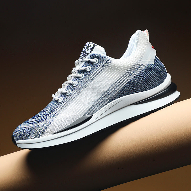 Chaussures pour hommes à semelle intérieure augmentant la hauteur, chaussures de sport respirantes à lacets