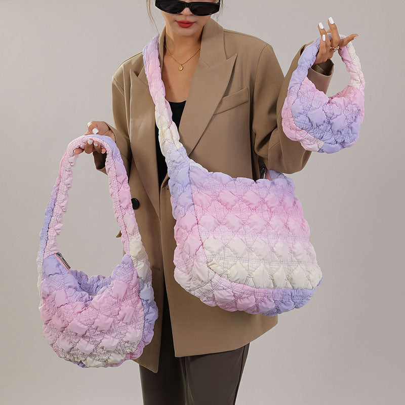 Bolsa nube de gran capacidad, bandolera de hombro femenina de color degradado