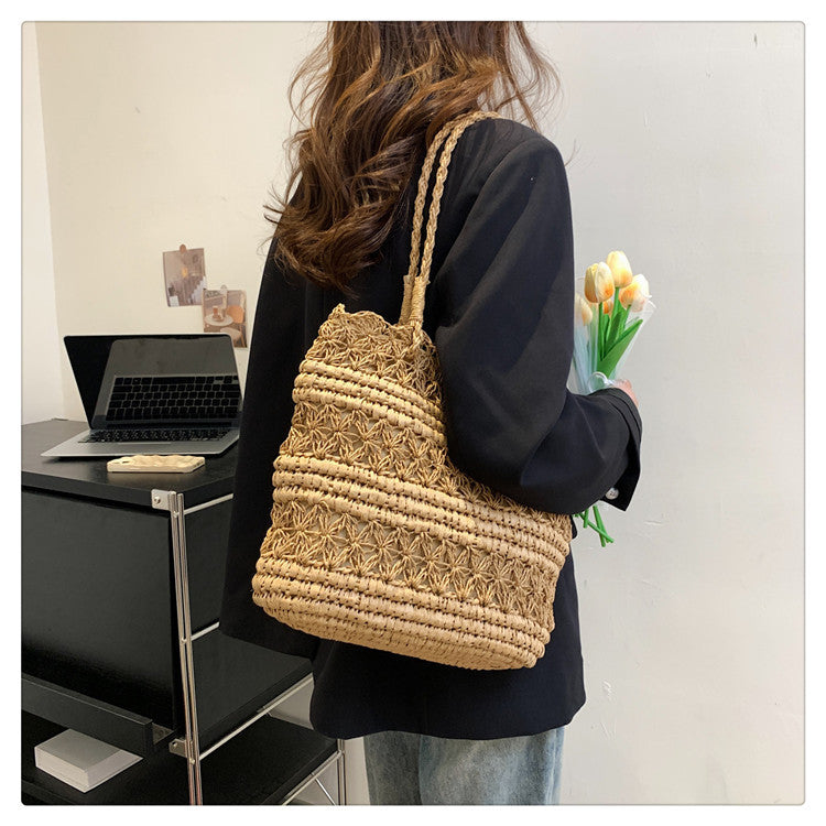Sac à bandoulière creux tissé vintage français