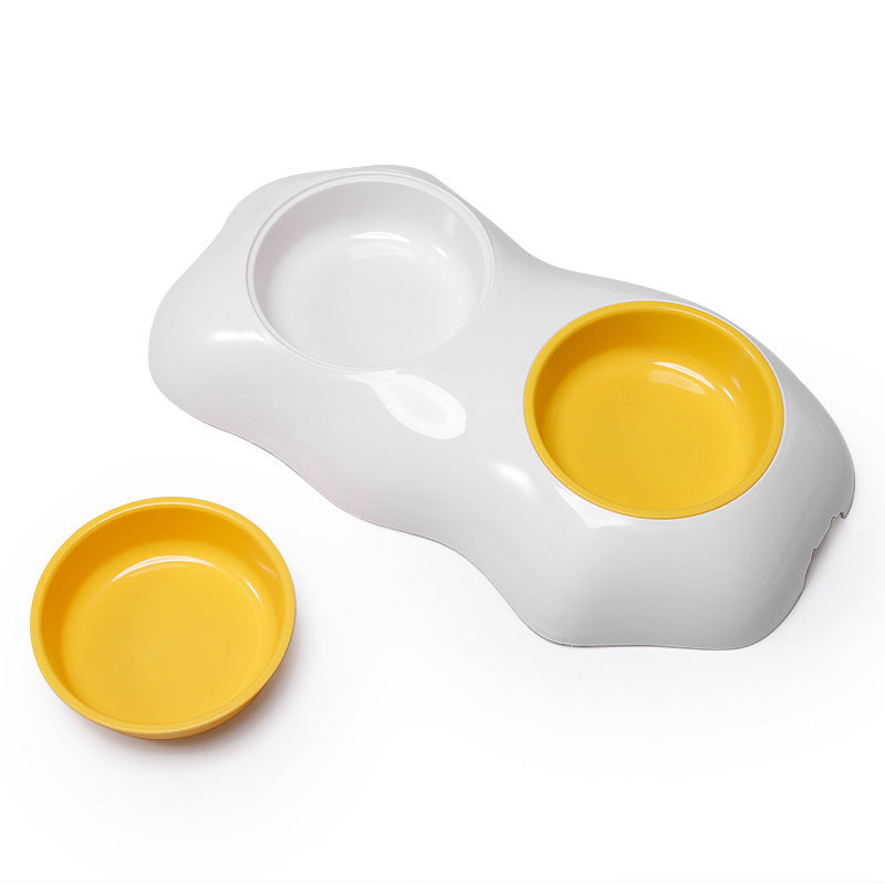 Cuenco para mascotas en forma de huevo, agua potable, cuenco individual, cuenco doble, cuencos para perros, lindo cuenco de alimentación para mascotas, comida y agua en forma de yema de huevo, alimentador de cuenco elevado