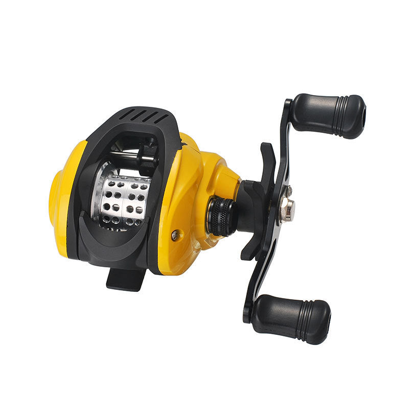 Petite roue de goutte d'eau jaune roue Luya moulinet de pêche Lei Qiang frappé roue de Modification de micro-objet noir