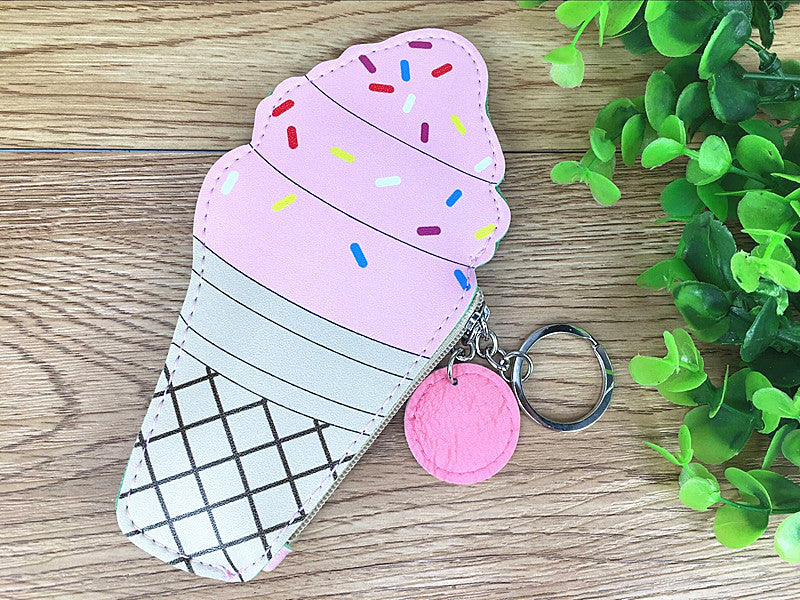 Corea bebidas creativas helado Mini monedero niños moneda llavero pequeño bolso 