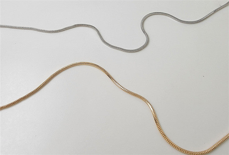 Exquisite Small Necklace Men's And Women's Same Square Snake Chain