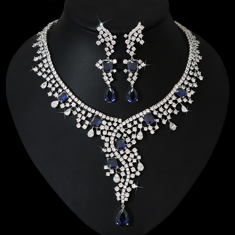 Costume de bijoux de mariée en zircon de style exotique