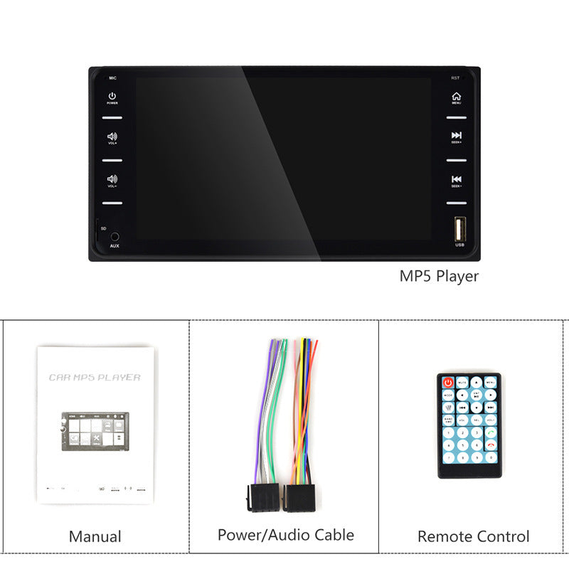 Lecteur MP5 à double lingot de voiture, écran capacitif tactile AUX