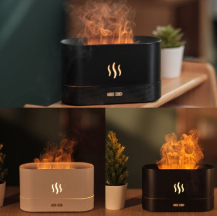 Diffuseur d'arôme avec humidificateur de brume légère de flamme, diffuseur d'aromathérapie avec Protection d'arrêt automatique sans eau pour Spa, maison, Yoga, bureau