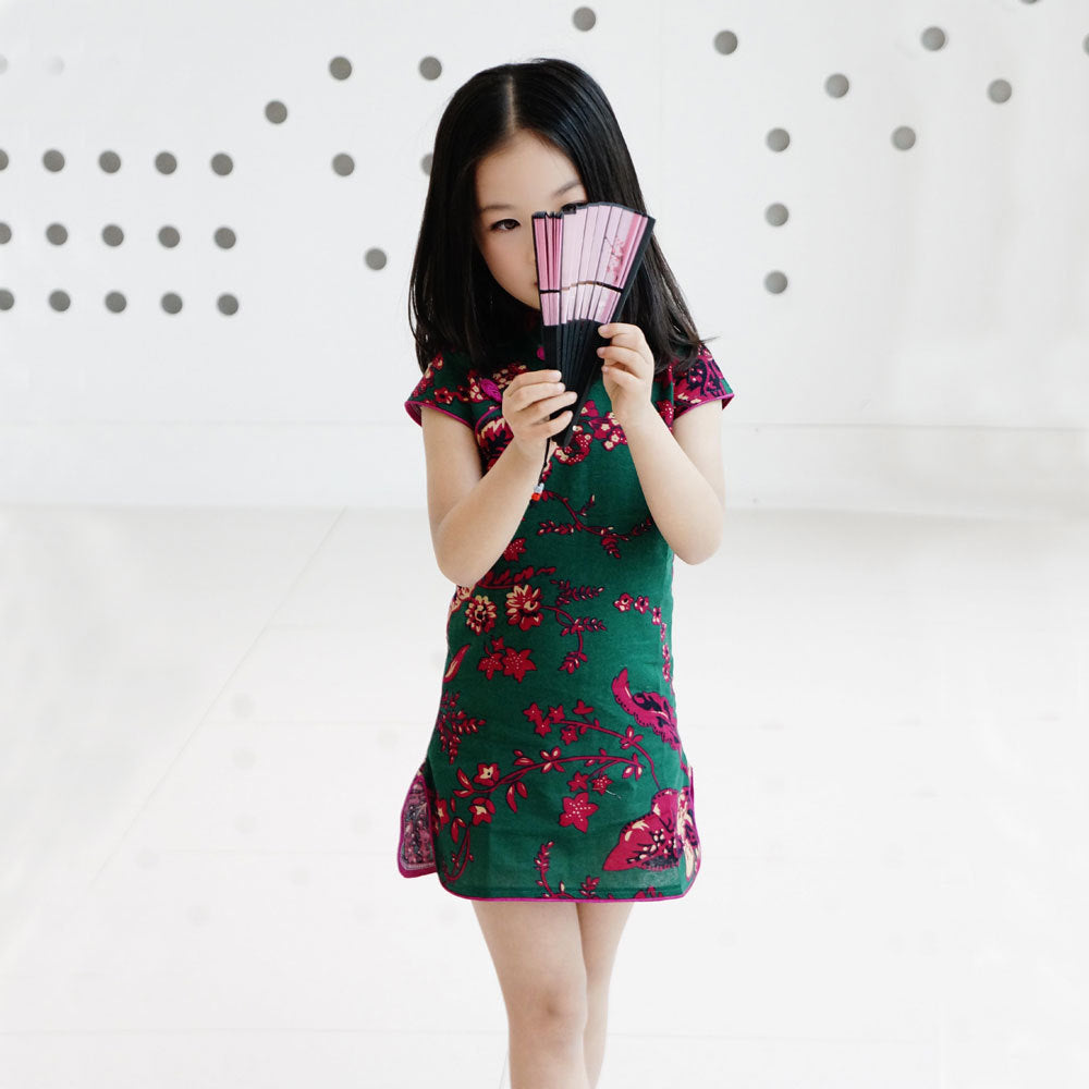Filles Mianma cheongsam parent-enfant femelle jupe petite fille scout été Tangzhuang Qipao robes