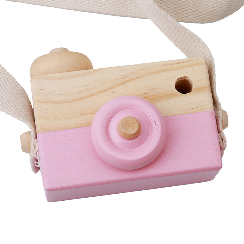 Appareil photo en bois mignon, jouets pour bébé et enfant, accessoire de photographie suspendu, décoration, activité éducative de plein air, cadeau heureux pour la journée des enfants