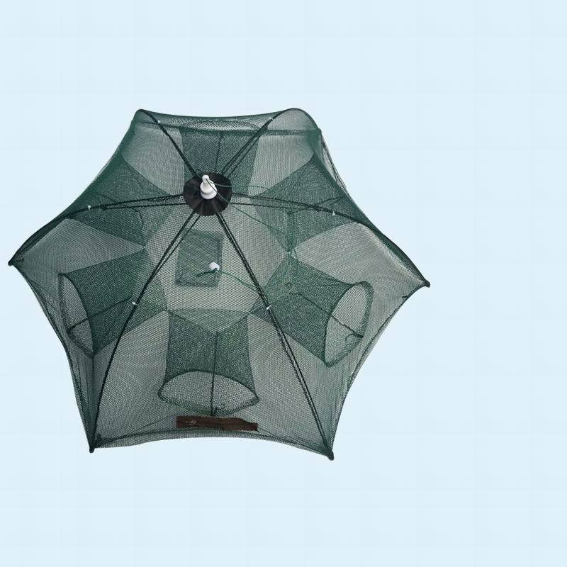 Filet de pêche automatique renforcé, Cage à crevettes, piège à poisson pliable en Nylon, filet moulé pliable, piège à crabe, réseau de pêche, 4 à 20 trous