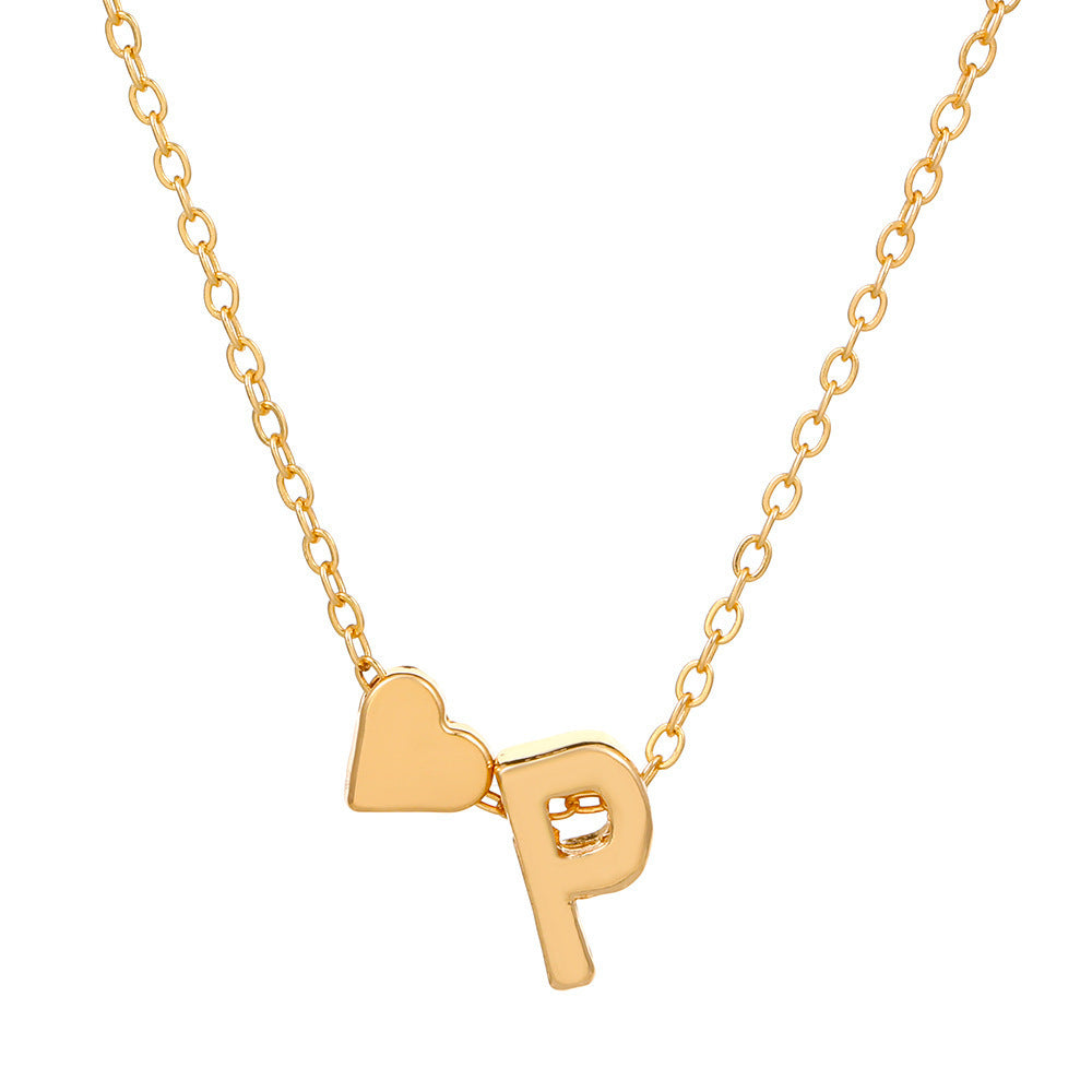 European And American Fashion Love 26 English Letter Simplicity Necklace