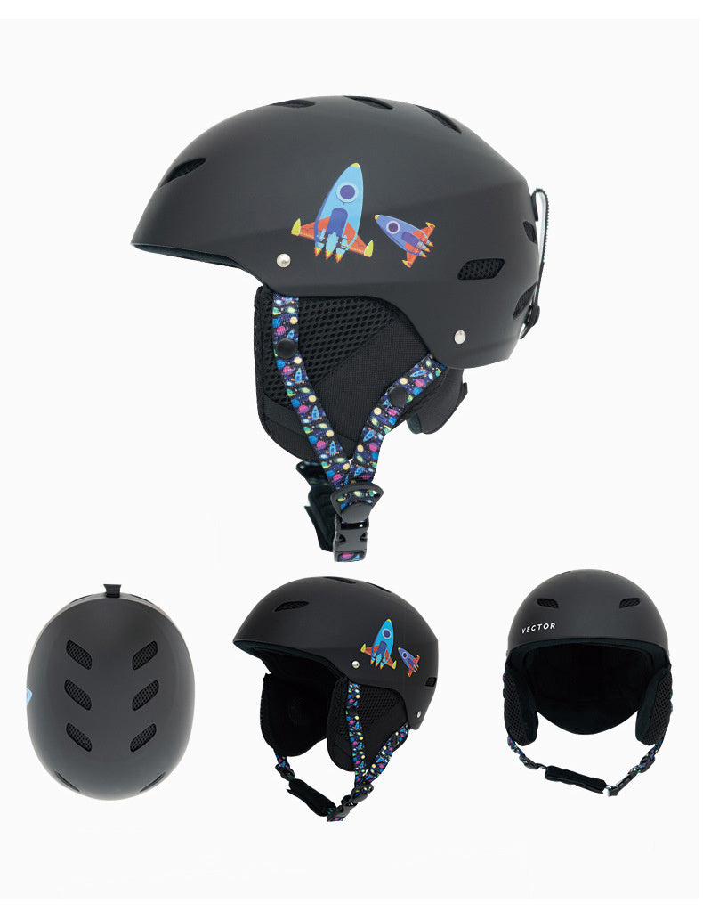 Casco protector de esquí para niños.