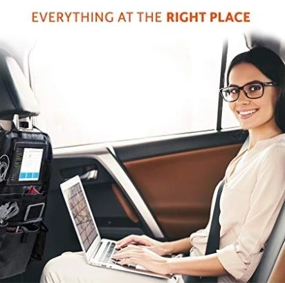 Compatible avec Apple, sac de rangement de voiture, sac de poche arrière de siège de voiture avec sac IPAD, tissu Oxford 600D