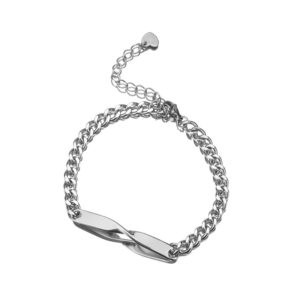 Simple Stainless Steel Mobius Couple Bracelet