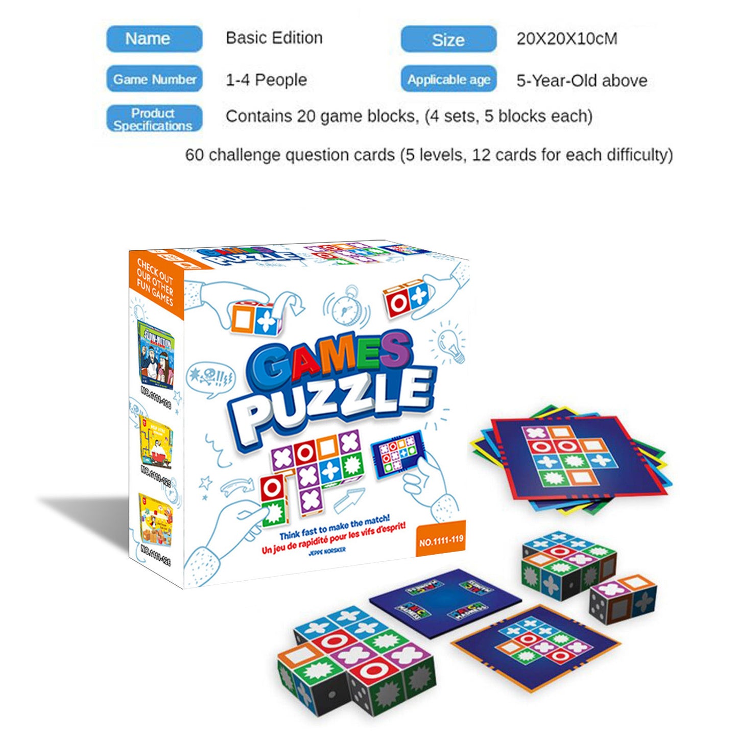 Jeu de société de pensée logique spatiale, Matckmednssl, maître assorti, jouets éducatifs pour l'éducation de la petite enfance