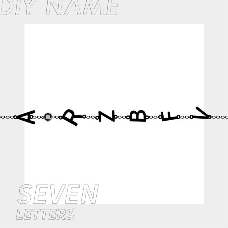 Bracelet Diamant d'Eau Acier Titane Femme 26 Lettres Anglaises