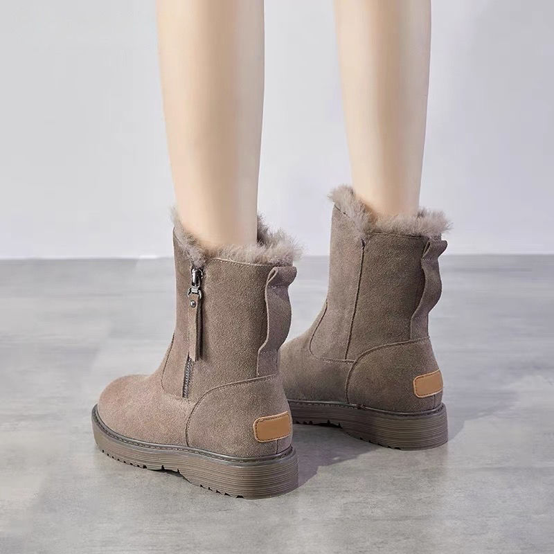 Bottes de neige épaisses doublées polaire femme antidérapantes chaudes