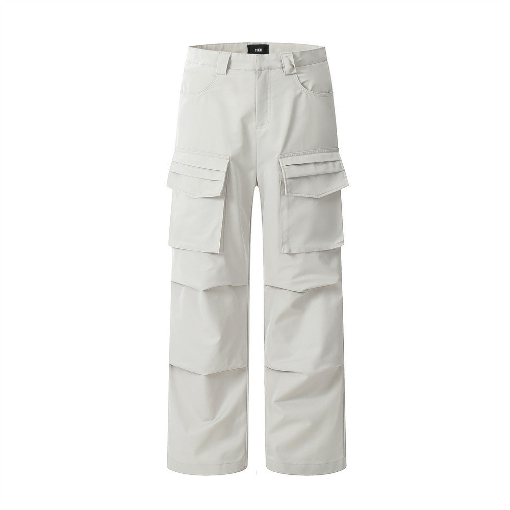 Men's Solid Color Baggy Straight Trousers