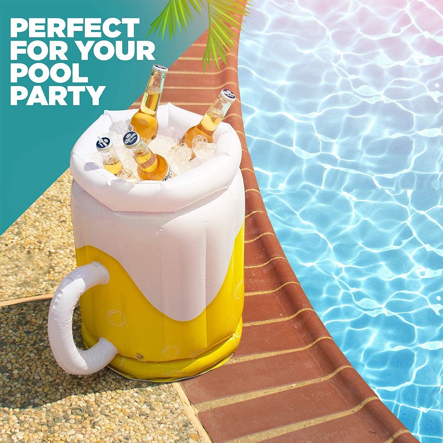 Grand refroidisseur de tasse de bière gonflable refroidisseur de boisson de flotteur de piscine pour les fêtes d'adultes 2 en 1 flotteur de boisson et fournitures de fête excellent jouet pour piscine de plage et jacuzzi