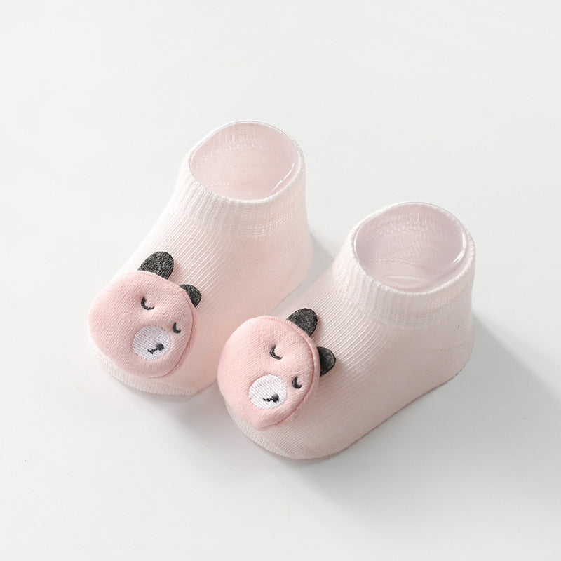 Chaussettes pour enfants, accessoires d'animaux de dessin animé, chaussettes pour bébé, distribution de colle antidérapante