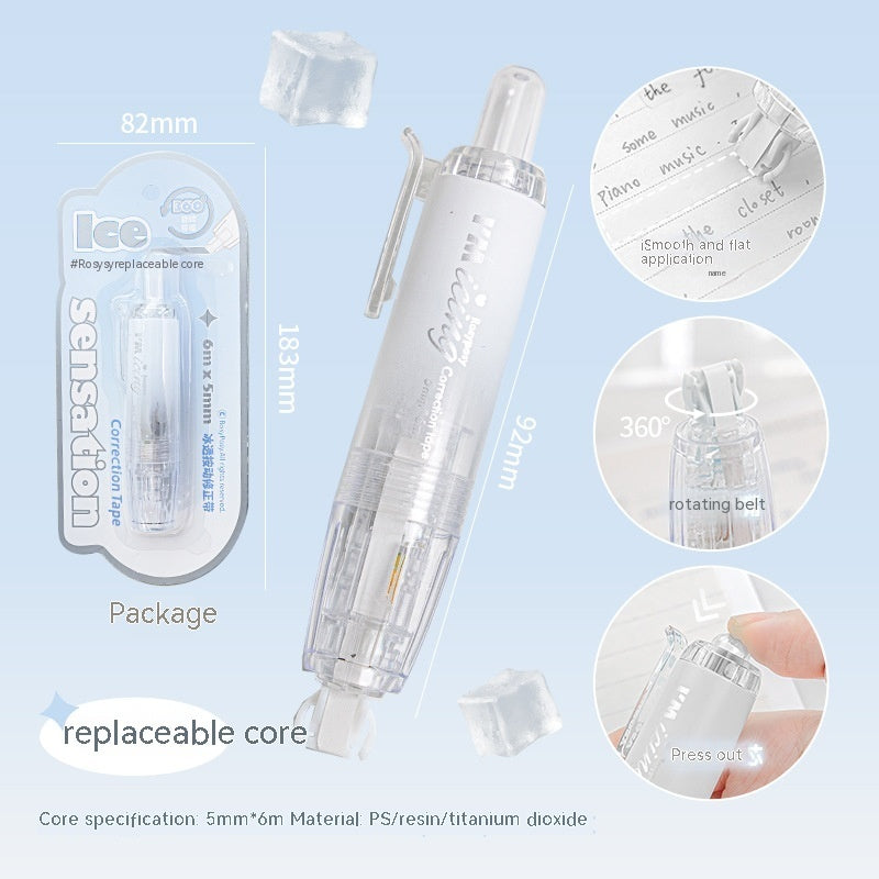 ICE Grâce à la bande de correction de presse, les étudiants peuvent changer la bande de correction de base