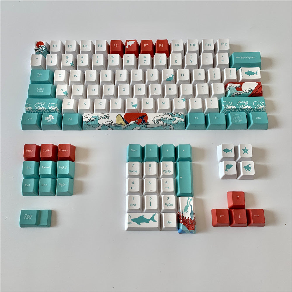 Capuchons de touches de mer de corail, clavier mécanique à Sublimation à cinq faces en PBT