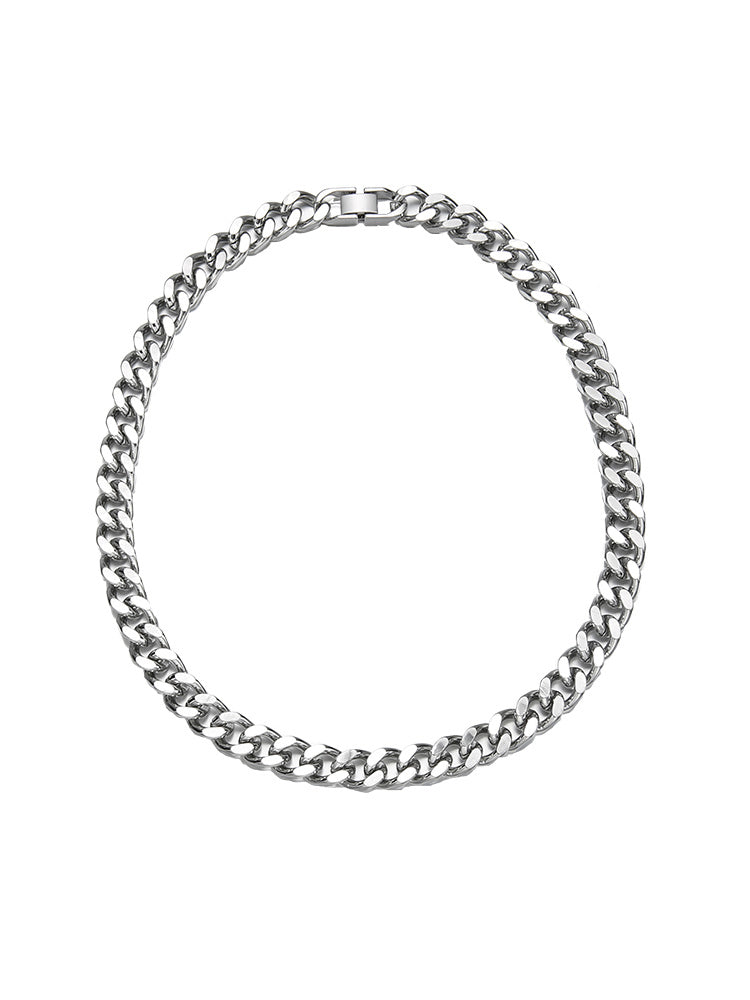 Thick Cuban Link Chain Titanium Steel Necklace Clavicle Chain