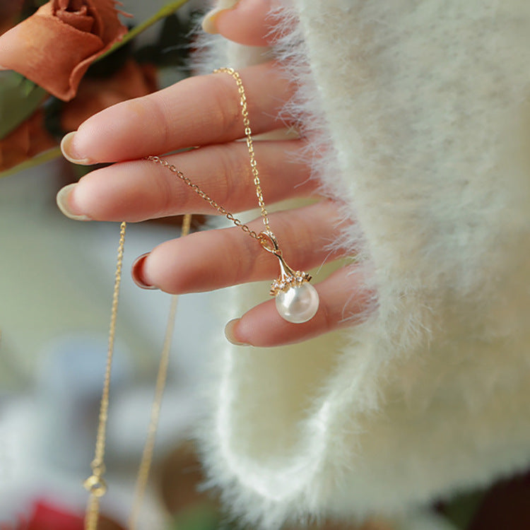 S925 Aura Bright Pearl Necklace