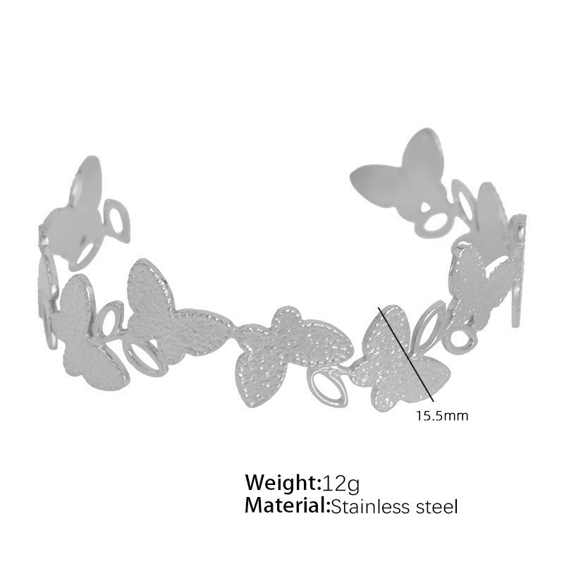 Pulsera abierta de acero de titanio exagerada personalizada europea y americana