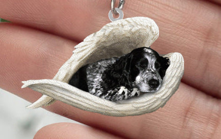 New Unique Dogs And Cats Sleeping Angel Pendant Car Key Ring