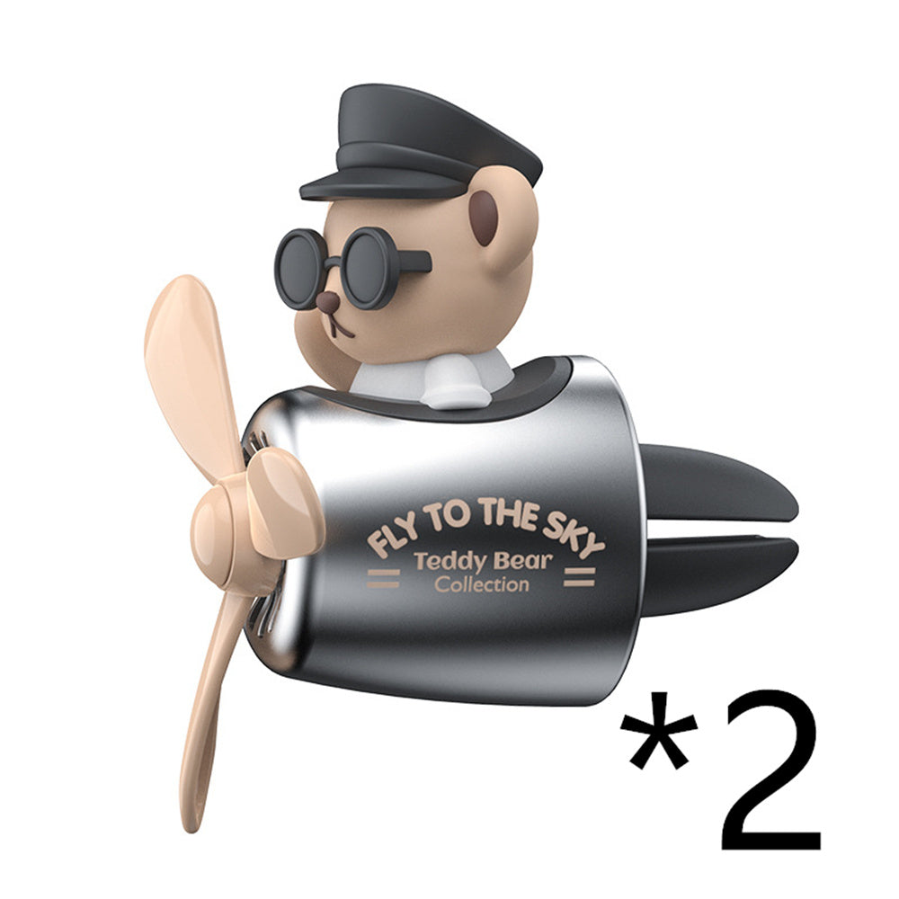 Dessin animé mignon créatif petit ours noir voiture sortie d'air aromathérapie